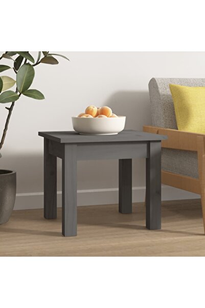 Concept Τραπεζάκι σαλονιού, γκρι, 35x35x30 εκ., μασίφ ξύλο πεύκου