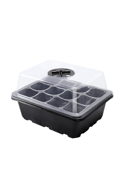 Choice1 أصيص شتلات بلاستيكي ذو 12 خانة، مقاس 19×11×14، صندوق زراعة شتلات للنب...