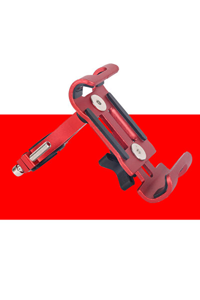 Choice3 حامل هاتف معدني ثابت أحمر اللون، يدور 360 درجة، للدراجات النارية واله...