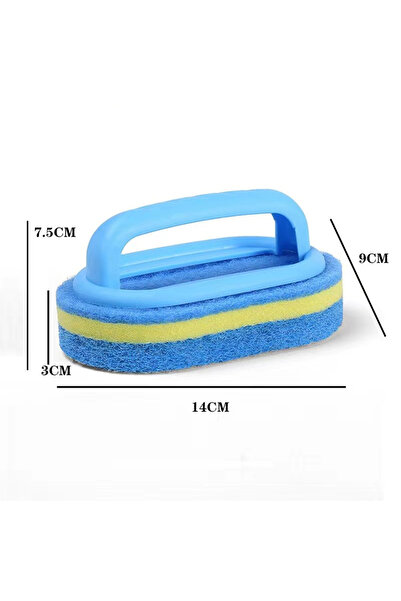 Choice فرشاة تنظيف زرقاء سميكة بمقبض، إسفنجة مطبخ، إسفنجة تنظيف بلاط الحمام و...