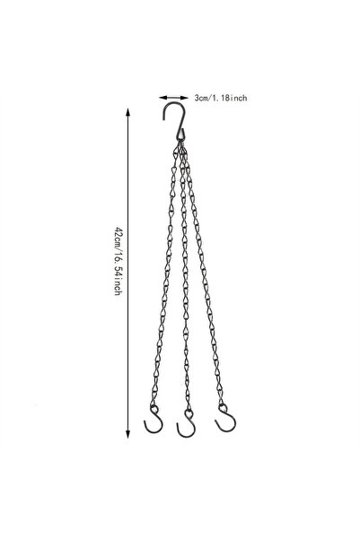 Choice سلة معلقة من الخيزران الصناعي الأسود مع سلسلة بثلاثة خطافات، مثالية لز...