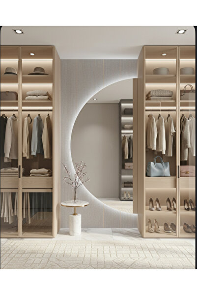 Rose Tasarım LED IŞIKLI YARIM DAİRE BANYO KONSOL AYNASI 120/60 CM / TRAFOLU E...