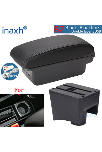 Choice4 B2 Black line 3USB For Volkswagen POLO Armrest new For VW POLO 5 6R V...