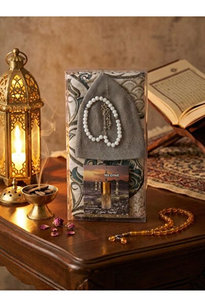 Lotus Dükkan 3-Piece Dowry Box-Gift Set: Prayer Rug, Prayer Cap, and Prayer B...