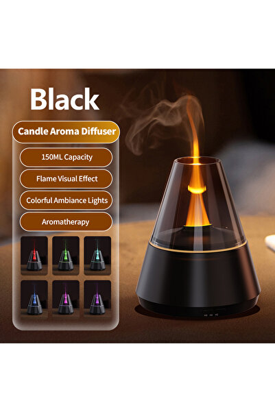 Choice1 مرطب هواء جديد أسود اللون، مصباح ملون، شحن USB، بخاخ زيوت عطرية، موزع...