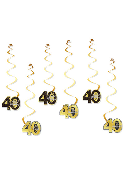 Choice5 40 قطعة، 6 قطع، أكاليل حلزونية لحفلات أعياد الميلاد، 18/21/30/40/50 س...