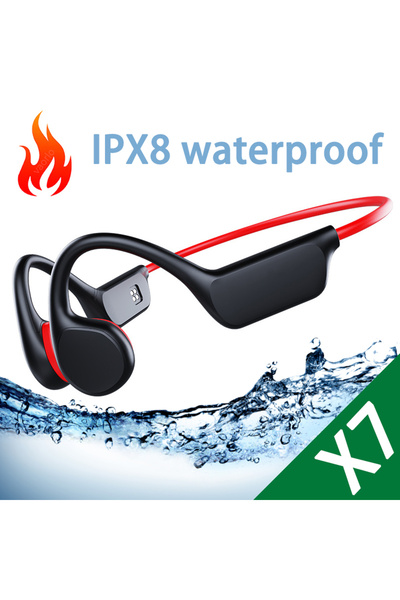 Choice5 سماعة رأس X7 الجديدة باللونين الأسود والأحمر، بتقنية التوصيل العظمي ا...