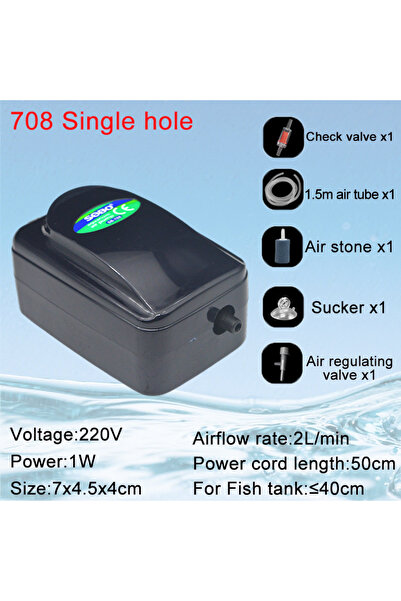 Choice6 708 Single hole set SOBO Silent Aquarium Oxygen Air Pump Fish Tank Ad...