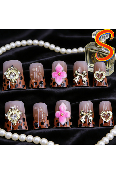 Choice8 أظافر صناعية سوداء مكونة من 10 قطع، مدببة على شكل ماسة فرنسية، قصيرة ...