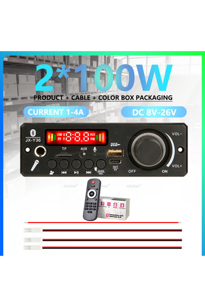 Choice3 1PCS 2x80W & 2x100W High Power Bluetooth Amplifier Kit with Remote Di...