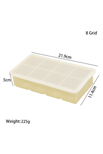 Choice قالب مكعبات ثلج بـ 8 أقسام (4/6/8/15 قسم كبير) مع غطاء، مصنوع من السيل...