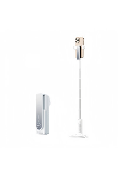 Choice حامل ثلاثي القوائم لاسلكي صغير أبيض اللون بتقنية بلوتوث مع جهاز تحكم ع...