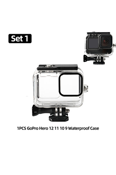 Choice جراب مقاوم للماء أبيض اللون لكاميرات GoPro Hero 13/12/11/10/9، غطاء وا...
