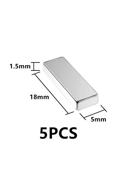 Choice4 18×5×1.5 - 5 قطع من مغناطيسات الثلاجة القوية على شكل قضيب طويل مكعب ا...