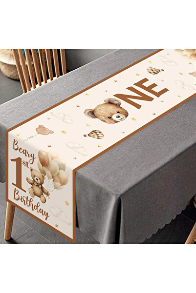 Choice4 مفرش طاولة مطبوع صورة دب تيدي، مقاس 180 سم × 33 سم، رقم الموديل ZQ1-W...