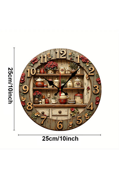 Choice 10 inch GZ-WYT09150035 Tea Set Design Wooden Round Silent Hanging Wall...