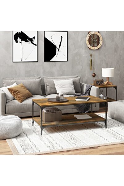 Concept Masă de cafea, stejar afumat, 100x50x40 cm, lemn prelucrat