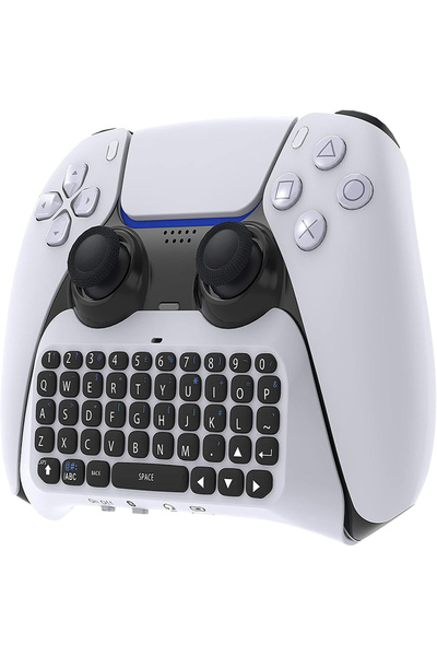 Choice لوحة مفاتيح لاسلكية محمولة بيضاء اللون لجهاز بلاي ستيشن 5 مزودة بمكبر ...