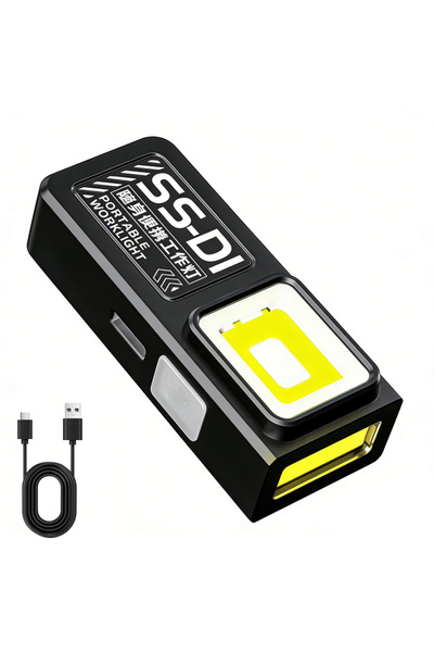 choice2 Black 1PC Powerful Mini COB LED Keychain Flashlight USB C Rechargeabl...