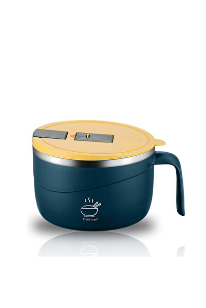 Choice1 وعاء أزرق من الفولاذ المقاوم للصدأ مع غطاء، مناسب لتحضير النودلز سريع...