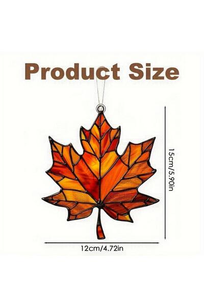 Choice1 زينة نافذة معلقة على شكل أوراق خريف حمراء، أوراق قيقب أكريليك، زينة ل...