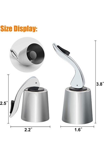 Choice1 2 pcs Stainless Steel Wine Stoppers, Reusable Wine Bottle Stopper Sea...