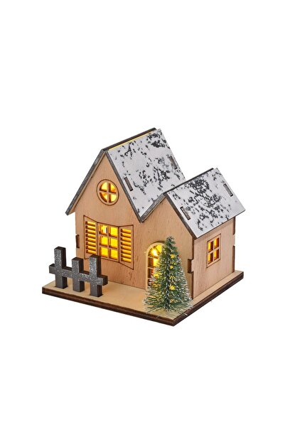 Choice1 with battery A LED Wooden Christmas House Village Unfinished Xmas Sno...