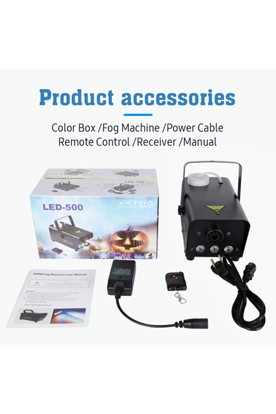 Choice1 EU Plug black Fog Machine Smoke Machine with LED Lights Remote Contro...