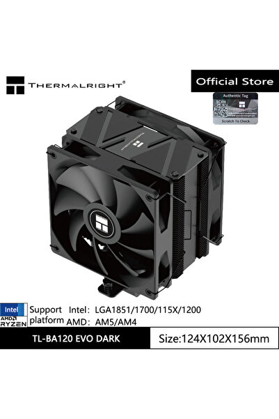 Choice مشتت حراري أسود بدون إضاءة RGB، طراز BA120 EVO DARK من Thermalright، م...