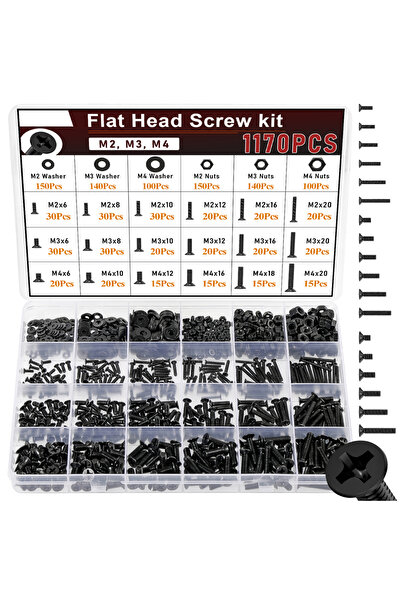 Choice1 طقم براغي كمبيوتر محمول صغير الحجم، يتضمن 1170 قطعة من براغي M2 وM3 و...