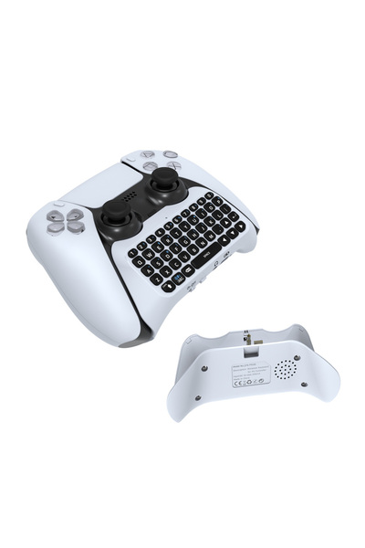 Choice لوحة مفاتيح لاسلكية محمولة باللونين الأبيض والأسود P5121 لوحدة تحكم PS...