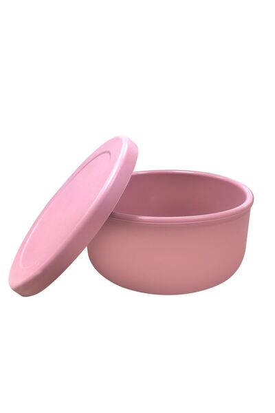 Choice3 علبة غداء دائرية من السيليكون الوردي سعة 250 مل/650 مل، سعة كبيرة قاب...