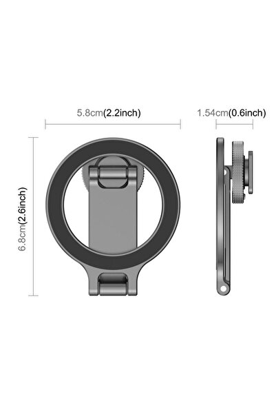 Choice حامل هاتف مغناطيسي رمادي اللون من نوع Magsafe، قابل للطي، مع قاعدة تثب...