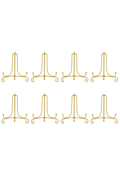 Choice1 8pcs 2/4/6/8Pcs Gold Bracket Book Holder Metal Bowl Plates Plate Rack...