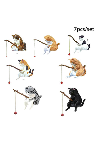 Choice5 حوض سمك A8، قطة تصطاد السمك، زينة مكتبية إبداعية بتصميم منظر طبيعي، م...