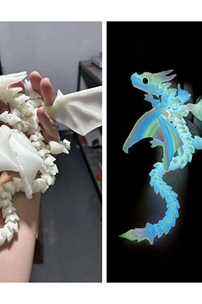 Choice3 lanbai 3D Printing Gemstone Dragon Aurora Luminous Light Animal Actio...