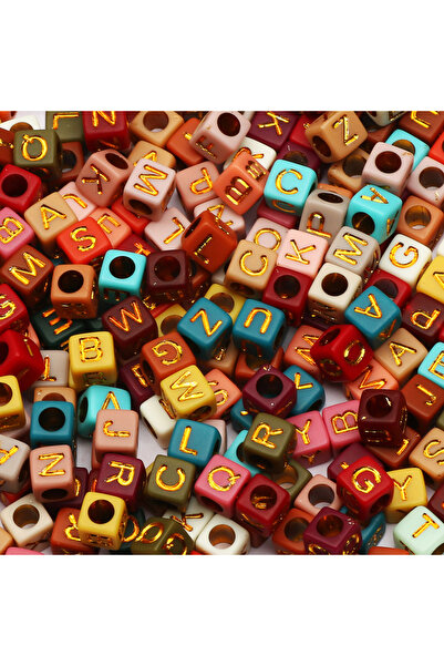 Choice69 100Pcs B08538 Mixed Letter Acrylic Beads Square Loose Alphabet Beads...