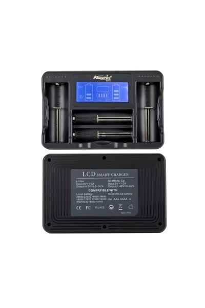 Choice1 شاحن SC-04 Alonefire 1A/2A LCD USB لبطارية ليثيوم أيون قابلة لإعادة ا...