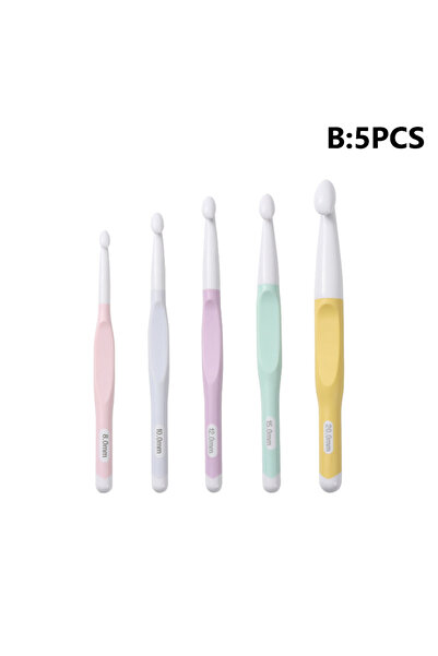 Choice 5PCS 4/5pcs Ergonomic Handle Crhet Hooks 8/10/12/15/20mm Knitting Need...