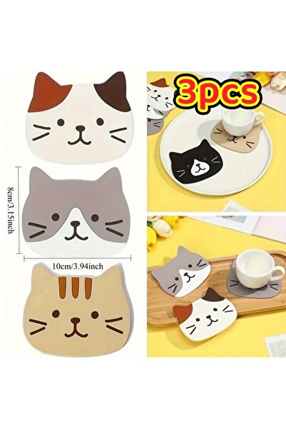 Choice MULTI Heat-Resistant Cat Coasters Set of 3 - Perfect for Thanksgiving,...