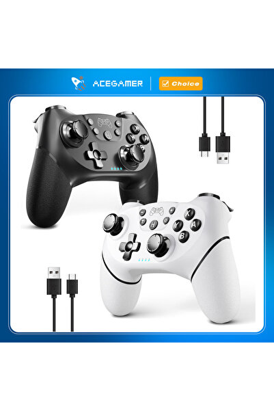 Choice3 عبوة من قطعتين من وحدات تحكم AceGamer اللاسلكية باللونين الأسود والأب...