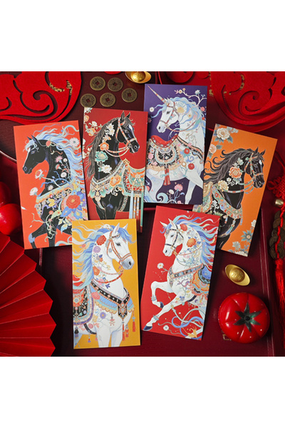 Choice 6pcs Mixed 6pcs 2026 New Year Horse Red Envelope，Premium Spring Festiv...