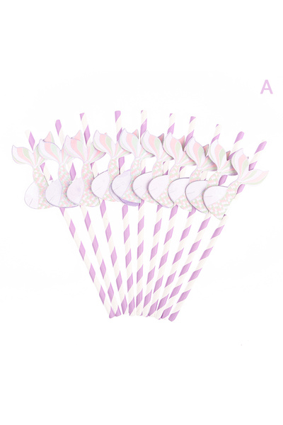 Choice A 10Pcs Mermaid Tail Honeycomb Paper Straw Mermaid Straw Drink Juice C...