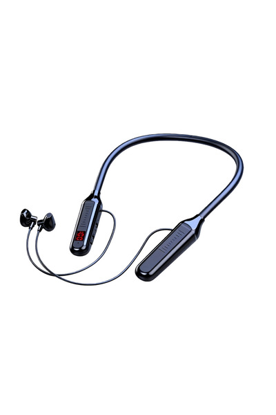 Choice سماعات رأس لاسلكية سوداء اللون بتقنية بلوتوث تُعلق حول الرقبة، مزودة ب...