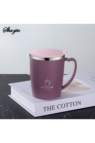 Choice كوب ماء من الفولاذ المقاوم للصدأ أرجواني اللون سعة 350 مل، مزود بعزل م...