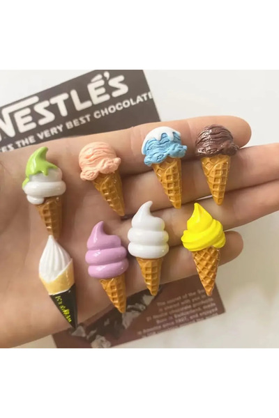 Choice 8 قطع من مغناطيسات الثلاجة الصغيرة المصنوعة من الراتنج على شكل آيس كري...