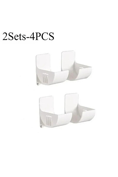 Choice7 White-2Sets Wall Mounted Non-Punch Storage Tray Kitchen Shelf Plastic...