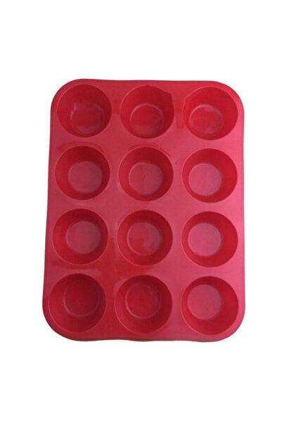 Choice1 قالب سيليكون دائري أحمر اللون، 12 فتحة، لصنع الكب كيك، والصابون، والش...