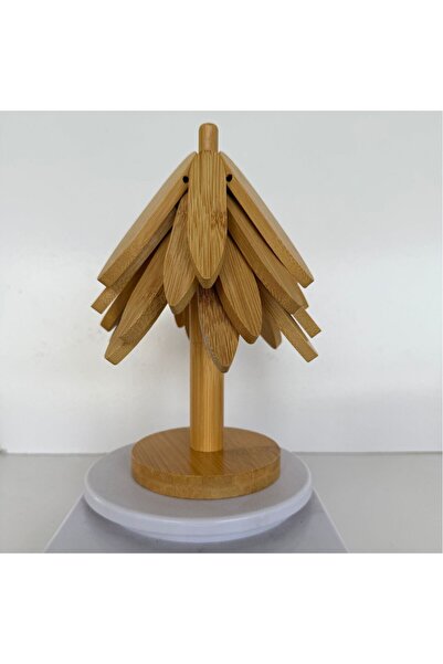 Choice As shown A Wooden Trivetfor Hot Dishes Folding Tree Shape Black Walnut...