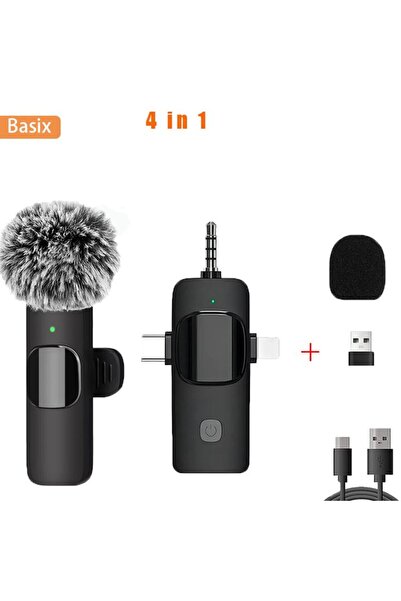 Choice ميكروفون لاسلكي احترافي 4 في 1 من Drag 1 Basix، متوافق مع أجهزة iPhone...